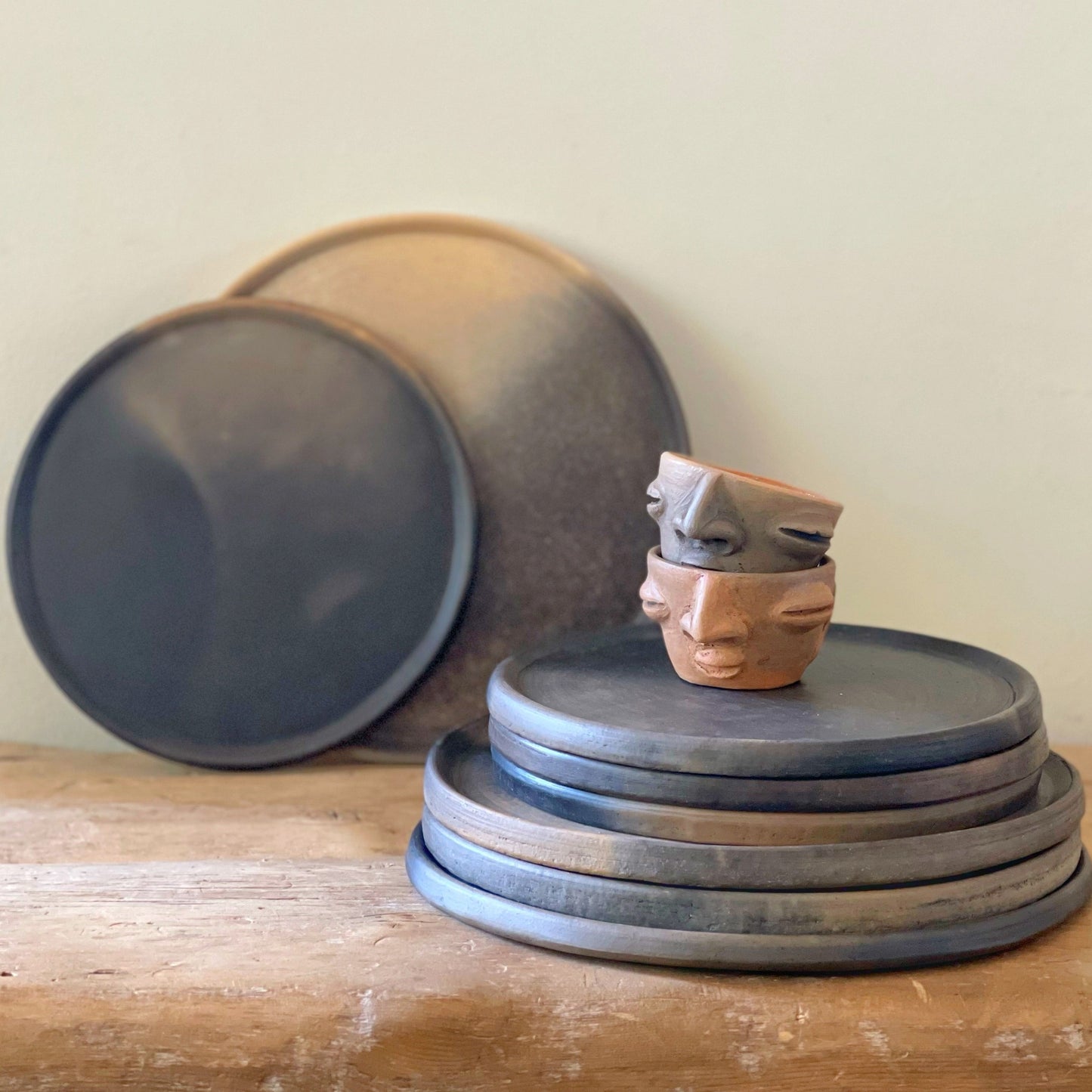Smoked Clay Dinner Plates