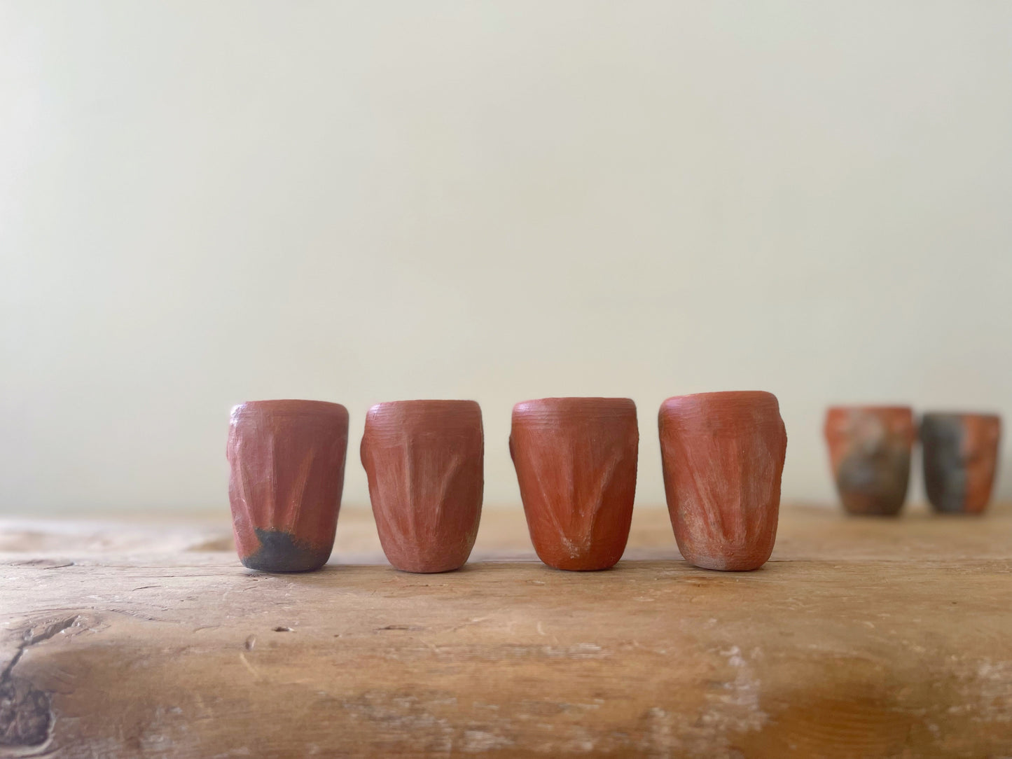 Barro Rojo con Cara - Clay Face Mezcal Copita Set