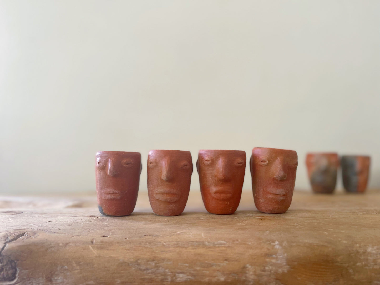 Barro Rojo con Cara - Clay Face Mezcal Copita Set