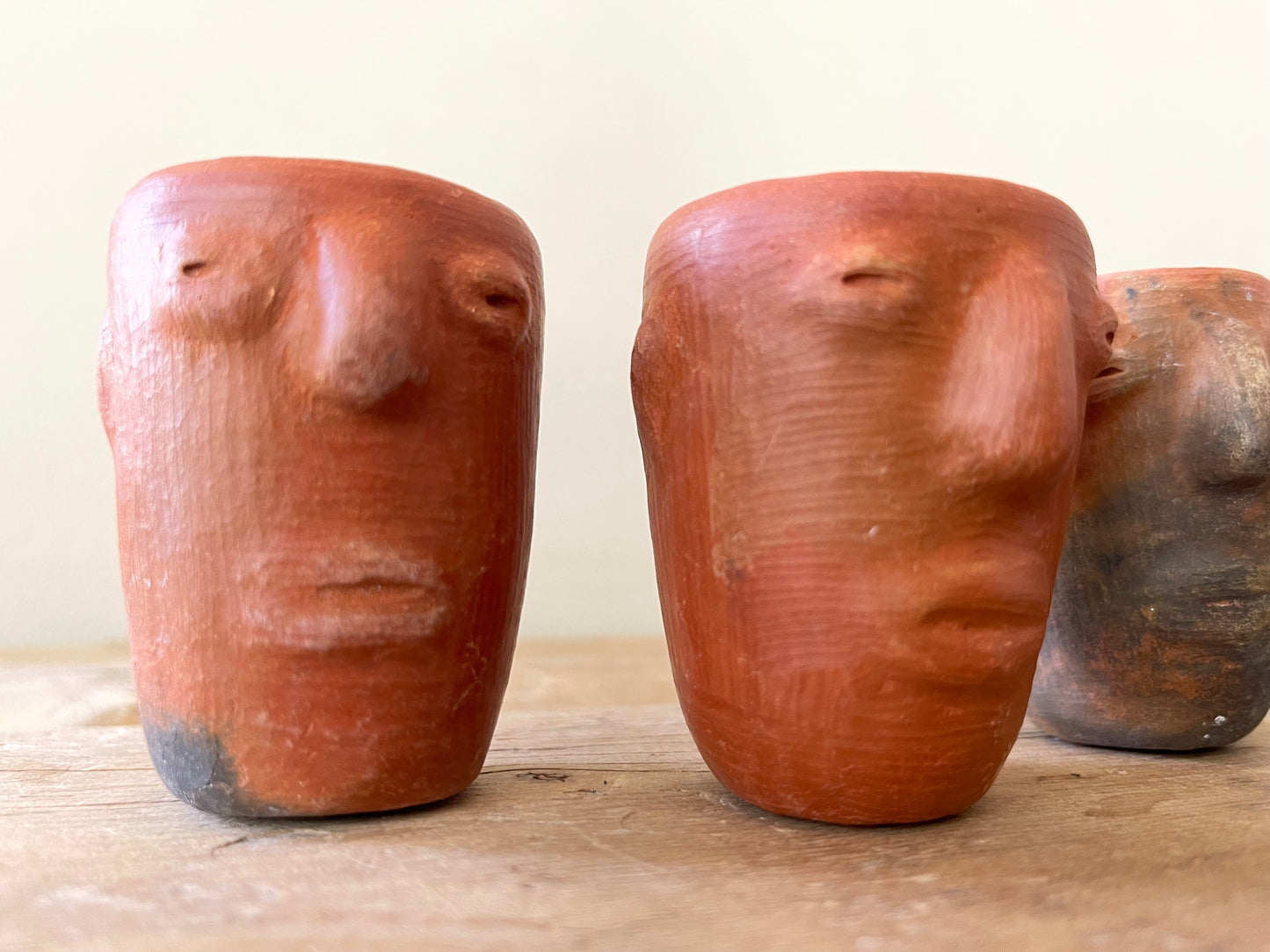 Barro Rojo con Cara - Clay Face Mezcal Copita Set