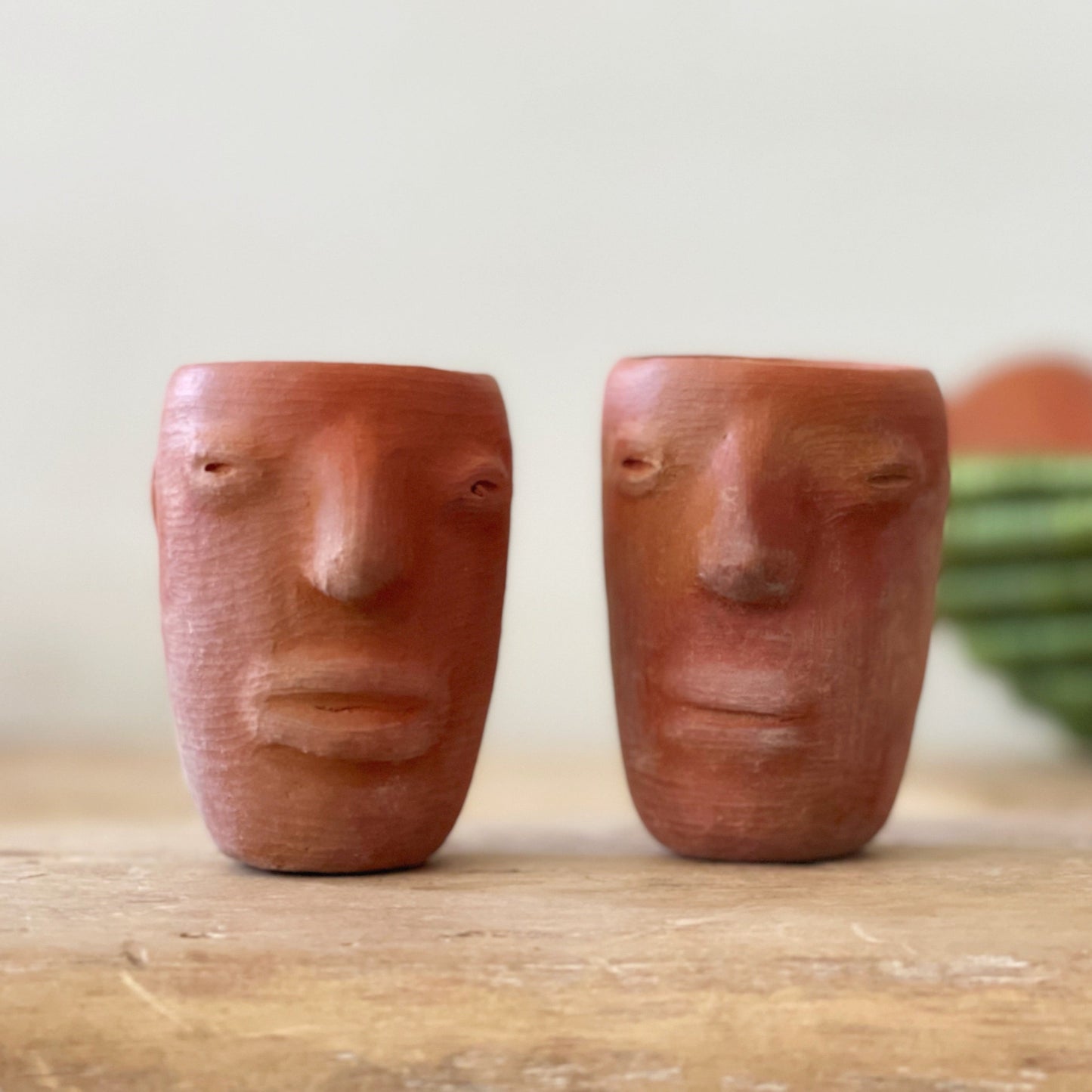 Barro Rojo con Cara - Clay Face Mezcal Copita Set