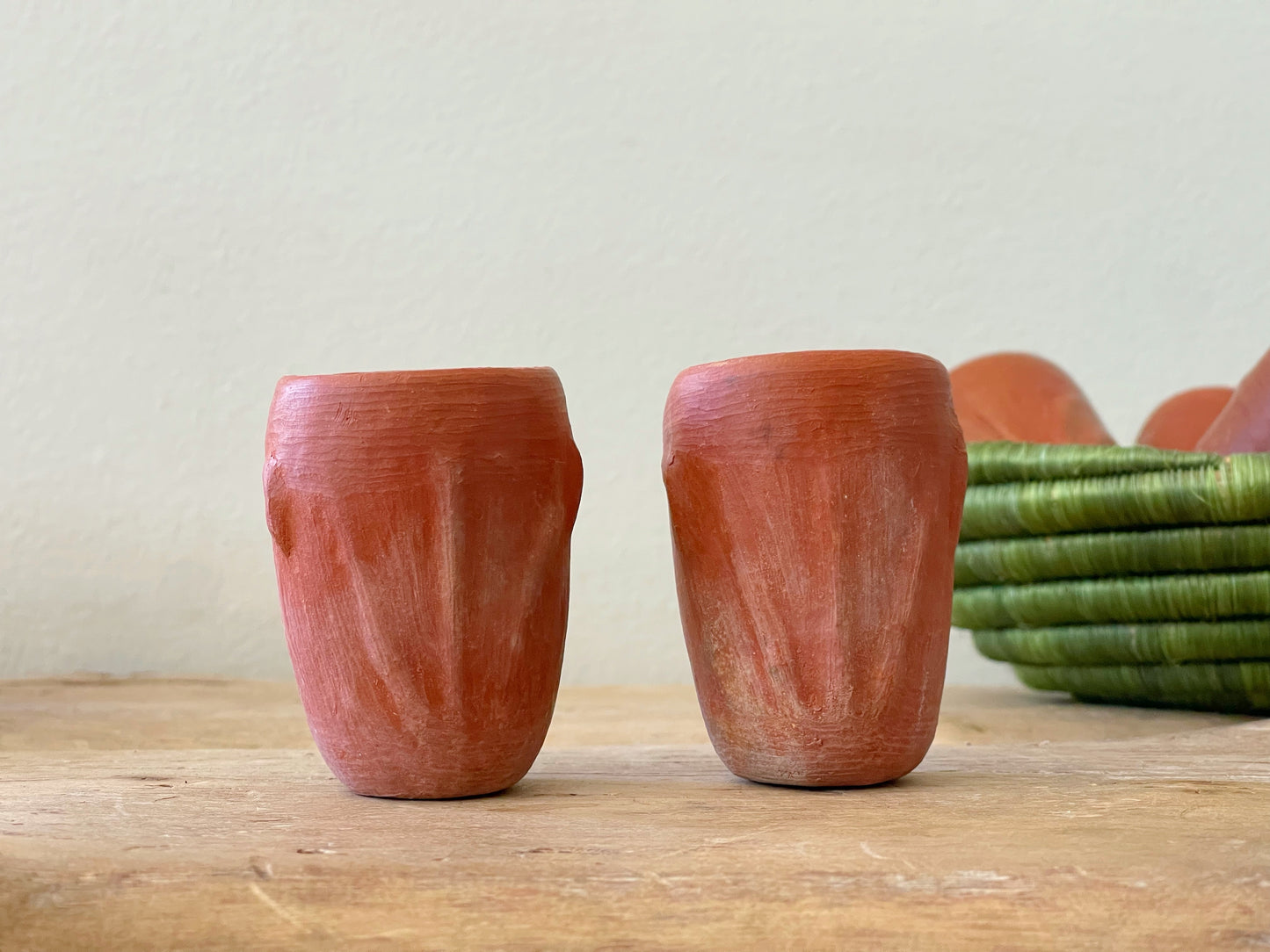 Barro Rojo con Cara - Clay Face Mezcal Copita Set
