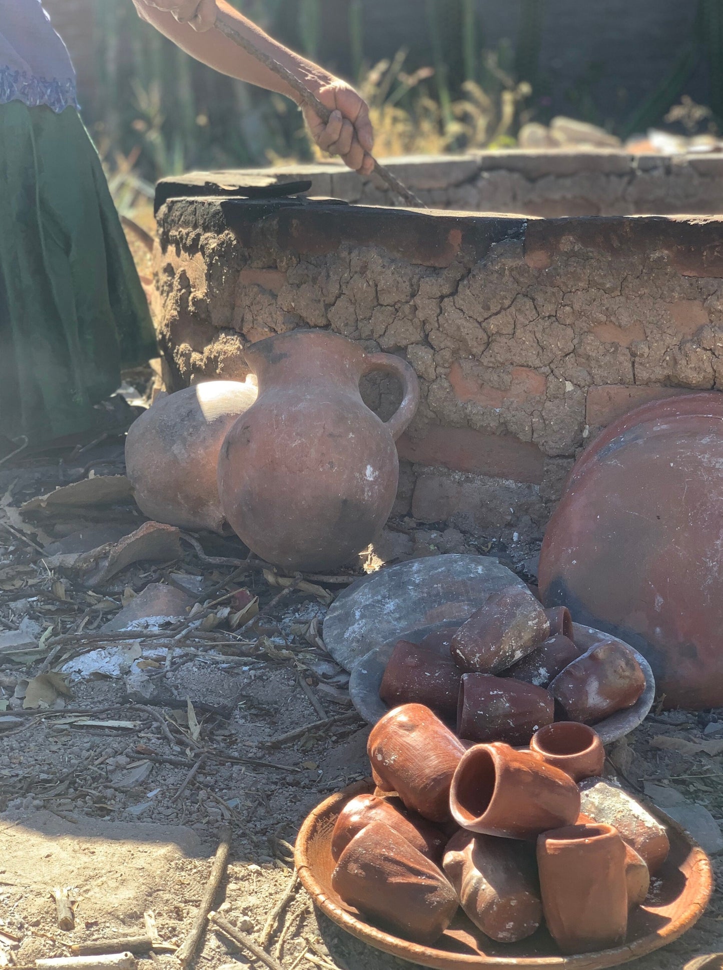 Barro Rojo con Cara - Clay Face Mezcal Copita Set