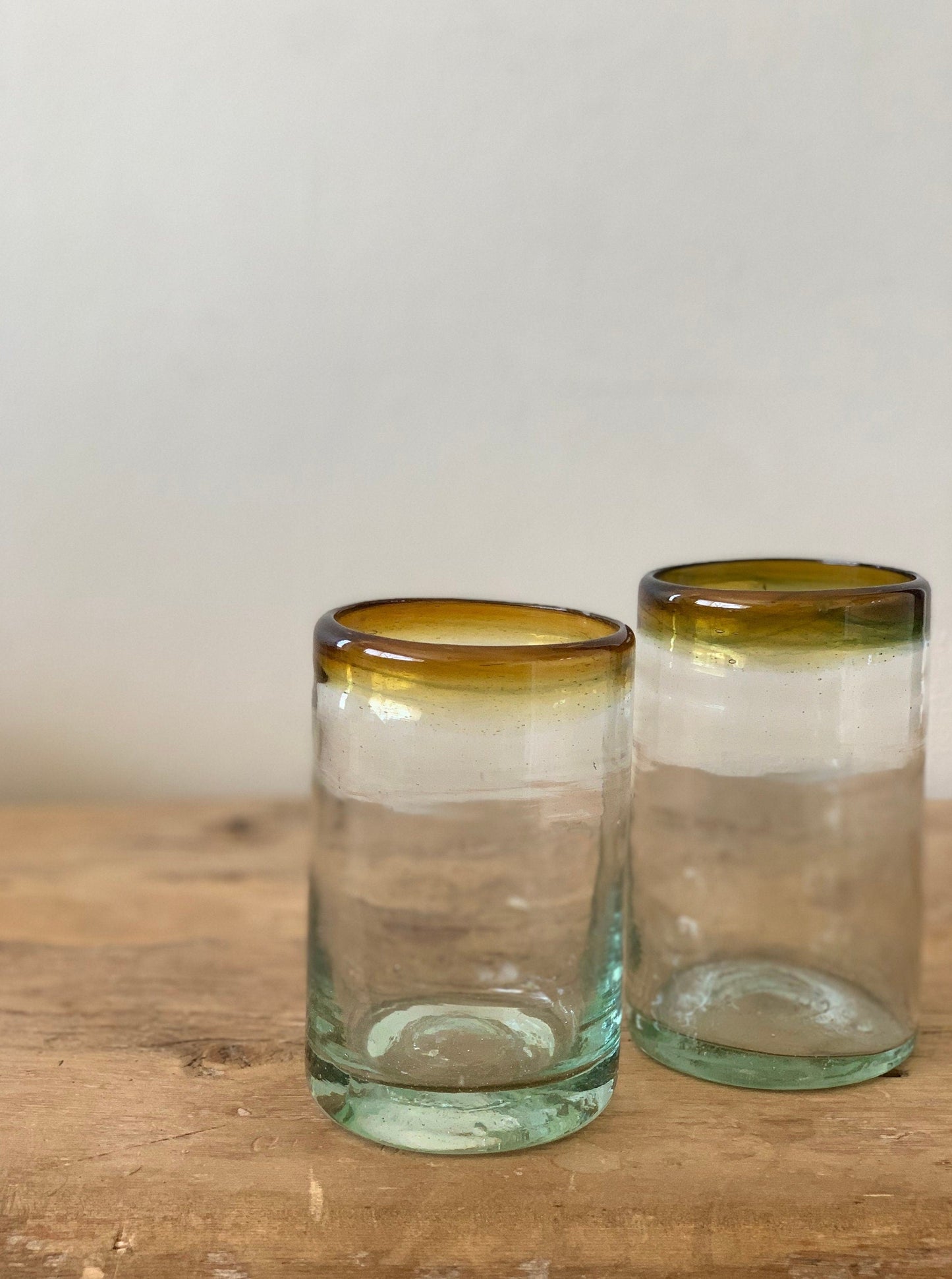 Blown Glass Tumbler Set - Amber