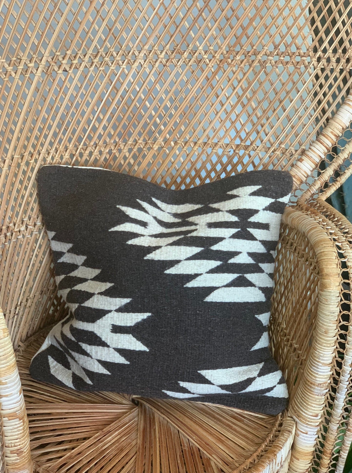 Natural Wool Pillow Cover, Zapotec