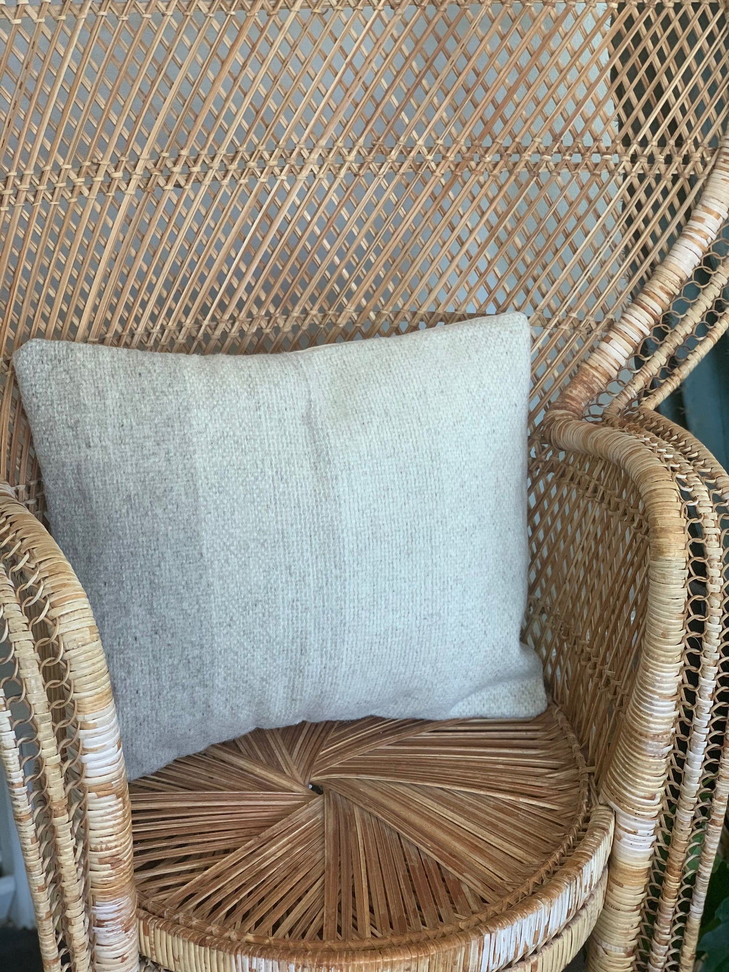Natural Wool Pillow Cover, Greige
