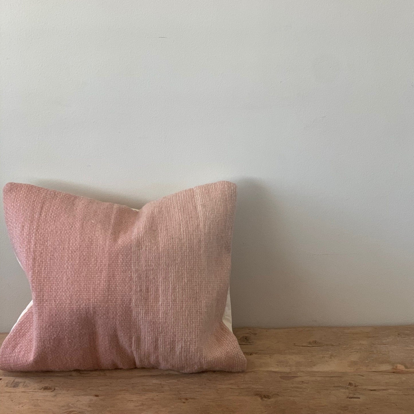 Natural Wool Pillow Cover, Ombré Pink